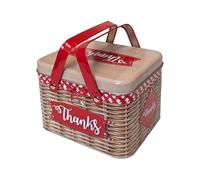 your castle Boîte métallique rectangulaire avec inscription « Thanks » - Boîte décorative pour biscuits, chocolats, chocolats - Boîte cadeau - Dimensions : 12,5 x 15,5 x 10,5 cm