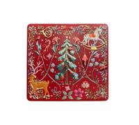 your castle Boîte métallique rectangulaire - Décoration de Noël - Rouge - Boîte décorative pour biscuits de Noël, chocolats et chocolats - Volume : 1,9 l - Dimensions : 23 x 21,5 x 6 cm