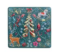 your castle Boîte métallique rectangulaire pour biscuits de Noël, chocolats, chocolats, vertes, capacité : 1,9 l, dimensions : 23 x 21,5 x 6 cm