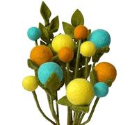 your castle Bouquet de 12 fleurs en feutre et 2 branches, commerce équitable, décoration en feutre durable, fleurs artificielles réalistes, fleurs en feutre, fleurs en tissu, lot de fleurs en feutre