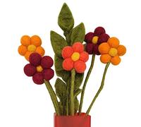 your castle Bouquet de 5 fleurs en feutre faites à la main et 1 AST, commerce équitable, décoration durable en feutre, fleurs artificielles réalistes, fleurs textiles, lot de feutre, fleurs en tissu