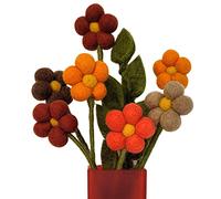 your castle Bouquet de 7 fleurs en feutre faites à la main et 1 AST, commerce équitable, décoration durable en feutre, fleurs artificielles réalistes, fleurs textiles, lot de feutre, fleurs en tissu