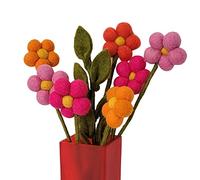 your castle Bouquet de 7 fleurs en feutre faites à la main et 1 AST, commerce équitable, décoration durable en feutre, fleurs artificielles réalistes, fleurs textiles, lot de feutre, fleurs en tissu