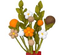 Your Castle Bouquet de Fleurs en Feutre Fait à la Main - Commerce Équitable, Décoration Durable, Fleurs Artificielles Réalistes en Tissu, Noisette