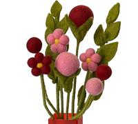 your castle Bouquet de fleurs en feutre fait main, issu du commerce équitable, décoration durable en feutre, ensemble réaliste de fleurs d'art en textile et feutre, fleurs en tissu, fleurs en feutre