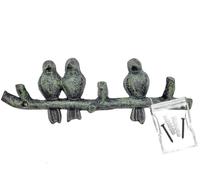 your castle Crochet mural décoratif avec motifs d'oiseaux en fonte avec trois crochets 23,5 x 8 cm avec vis et goupilles