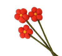 your castle Fleurs en feutre faites à la main pour créations personnalisées, cadeau durable, commerce équitable, fleurs artificielles réalistes, 3 pièces avec fleurs en corail