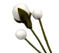 Your Castle Fleurs en feutre faites à la main pour créations personnalisées, cadeau durable, commerce équitable, fleurs artificielles réalistes, lot de 3 en blanc