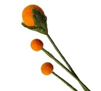 your castle Fleurs en feutre faites à la main pour créations personnalisées, cadeau durable, commerce équitable, fleurs artificielles réalistes, lot de 3 en orange
