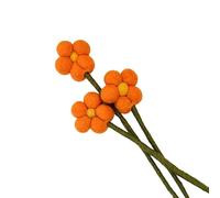 your castle Fleurs en feutre faites à la main pour créations personnalisées, cadeau durable, commerce équitable, fleurs artificielles réalistes, lot de 3 avec fleurs en orange
