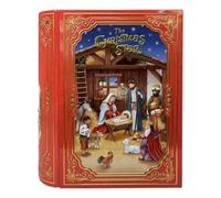 your castle Grande boîte métallique en forme de livre de Noël - Boîte à biscuits rétro - Très grande taille - 24,5 x 21 x 9 cm - Volume : 3 l