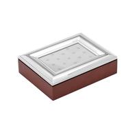 your castle Grande boîte photo en bois plaqué argent lisse avec couvercle pour cadre photo - pour photo 10 x 15 cm, dimensions : 22 x 17 x 5,5 cm