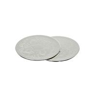 your castle Lot de 2 dessous de verre en métal argenté - Grands dessous de verre ronds de 19,5 cm de diamètre - Décorés de manière décorative - Assiettes de service et en verre élégantes pour