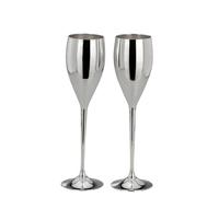 your castle Lot de 2 flûtes à champagne argentées élégantes