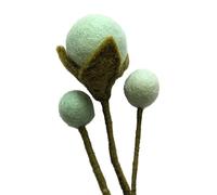 your castle Lot de 3 fleurs décoratives en feutre faites à la main pour des créations personnalisées, cadeau durable, commerce équitable, fleurs artificielles réalistes, menthe claire