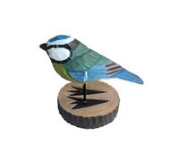 your castle Oiseau décoratif en bois sur socle Mésange bleue fait à la main dans une boîte cadeau, 11 x 7 x 8 cm