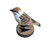 your castle Oiseau décoratif en bois sur socle, moineau fait à la main, dans une boîte cadeau, 12 x 7 x 8 cm