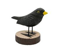 your castle - Oiseau décoratif - Merle en bois de tilleul fait à la main - Dans une boîte cadeau - 11 x 12 cm