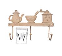 your castle Patère décorative en fonte avec trois crochets, motif café, environ 27x17 cm