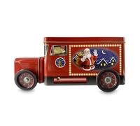your castle Santa Truck Boîte métallique avec boîte décorative Père Noël pour biscuits, chocolats, chocolats, env. 24 x 7,5 x 11 cm Volume : 1,2 l