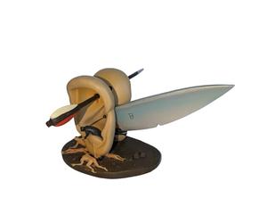 your castle Statuette Oreilles avec Couteau, Réplique de Jérôme Bosch, Sculpture Résine Hauteur 9 cm