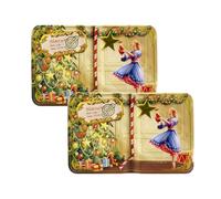 your castle The Nutcracker Lot de 2 petites boîtes rectangulaires décoratives pour biscuits de Noël Chocolat Volume de stockage : 400 ml Dimensions : 14,5 x 9 x 5 cm