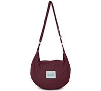 YOUR COZY Grand sac à bandoulière pour femme - Sac à main à fermeture éclair sur le dessus - Sac à bandoulière fait à la main, bordeaux, Taille unique