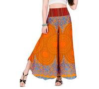 YOUR COZY Pantalon Large Femme Été - Pantalon Palazzo Bohème en Rayonne avec Détail Coton Tissé Style Ethnique Tribal