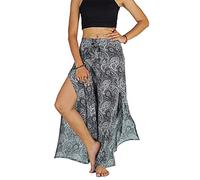 YOUR COZY Pantalon Palazzo à Jambes Larges pour Femme pour Yoga, Salon, Hippie, Sarouel, Pantalon Fluide, Taille réglable de 68,5 à 89,9 cm.