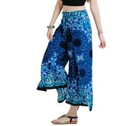 YOUR COZY Pantalon Palazzo à Jambes Larges pour Femme pour Yoga, Salon, Hippie, Sarouel, Pantalon Fluide, Taille réglable de 68,5 à 89,9 cm.