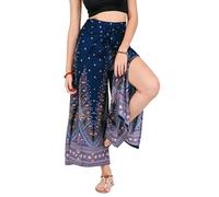 YOUR COZY Pantalon Palazzo à Jambes Larges pour Femme pour Yoga, Salon, Hippie, Sarouel, Pantalon Fluide, Taille réglable de 68,5 à 89,9 cm.