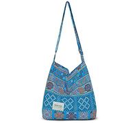 YOUR COZY Sac à bandoulière rétro en coton pour femme - Grande taille - Pour le shopping et les voyages