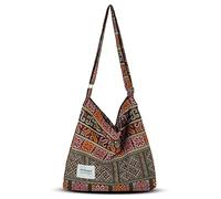 YOUR COZY Sac à bandoulière rétro en coton pour femme - Grande taille - Pour le shopping et les voyages