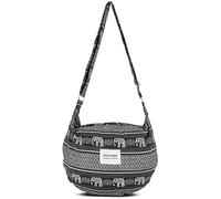 YOUR COZY Sacs à bandoulière pour femmes, grand sac de Shopping Hobo, sac à main à fermeture éclair sur le dessus, sac messager fait à la main (éléphant noir)