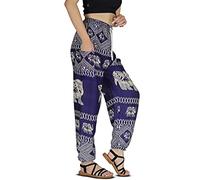 YOUR COZY Sarouel pour Femme Plus Bohème Yoga Éléphant Plage Casual Imprimé Cordon de Serrage Pantalon