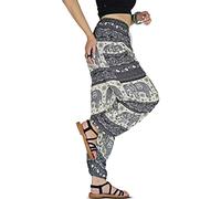 YOUR COZY Sarouel pour Femme Plus Bohème Yoga Éléphant Plage Casual Imprimé Cordon de Serrage Pantalon