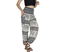 YOUR COZY Sarouel pour Femme - Style bohème - Aladdin - Taille smockée