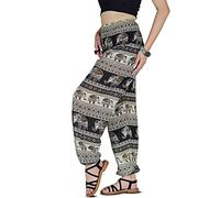 YOUR COZY Sarouel pour Femme - Style bohème - Aladdin - Taille smockée