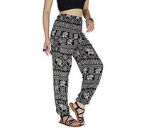 YOUR COZY Sarouel pour Femme - Style bohème - Aladdin - Taille smockée