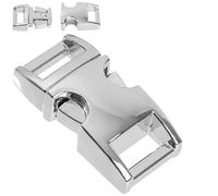 Your Day Mate Boucles à enficher, pour sangles de 15 mm de large, 2 pcs, Argentées, en zinc-aluminium, boucle à cliquet, boucle de réparation pour sac à dos, boucle de sac de rechange