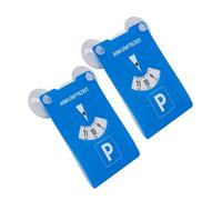 Your Day Mate Disque de stationnement avec ventouses, 2 pièces, en Bleu, en Plastique, réglable des Deux côtés, parcmètre avec Heure D'ARRIVEE, pour Voiture, Camion, Camping-Car, Parking Disc