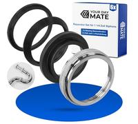 Your Day Mate Kit joints d'étanchéité écrous raccord siphon 1 ¼'', 3 écrous en laiton, 2 joints cale, 1 joint plat en caoutchouc, joint d'évier vidange 1 1/4'', kit joints d'étanchéité YODM1-2293