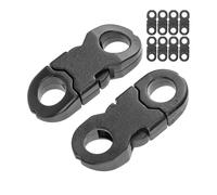 Your Day Mate Mini fermoir à clic, 12 pièces, pour cordelettes jusqu'à Ø 6 mm, en noir, en plastique, boucle enfichable pour paracord, casque de vélo, sac à dos, élastique, boucle sangle bande