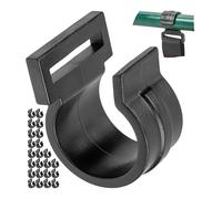 Your Day Mate Pinces en C pour tiges de tente intérieures, 24 pièces, noir, plastique, pour tige jusqu'à Ø 18 mm et sangle de 20 mm de large, crochet Clip pour tente extérieure, auvent, store, bâche