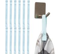 Your Day Mate Porte-serviettes à coudre, 12 pièces, 150 x 12 mm boucles, en bleu clair, en coton, extrémités repliées et cousues, set de supports pour torchon, serviette, chiffon, décoration, camping