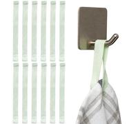 Your Day Mate Porte-serviettes à coudre, 12 pièces, 150 x 12 mm boucles, en vert, en coton, extrémités repliées et cousues, set de supports pour torchons, serviettes, chiffons, déco, camping