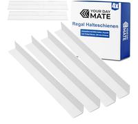 Your Day Mate Rails de Fixation pour étagères, compatibles avec IKEA Kallax, Expedit et Trofast, 4 pièces, en Plastique Blanc, à Coller ou à Visser, système de Rails pour Le Rangement de boîtes