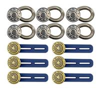 Your Day Mate Set de 12 paquets, avec bande en silicone et ressort métallique, pour femmes et hommes, pour jeans, pantalons, pantalons de costume, jupes, extension de pantalon grossesse