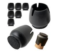 Your Day Mate - Set de 8 Protections de Pieds de chaises, Noir, PVC, Feutre, Rondes, Ø 12-16 mm