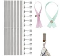 Your Day Mate Suspensions sans couture pour textiles, 12 paquets, 180 x 12 mm boucles, en gris, avec fermeture par bouton-pince, pattes de suspension pour torchon, serviette de bain, chiffon, tissu